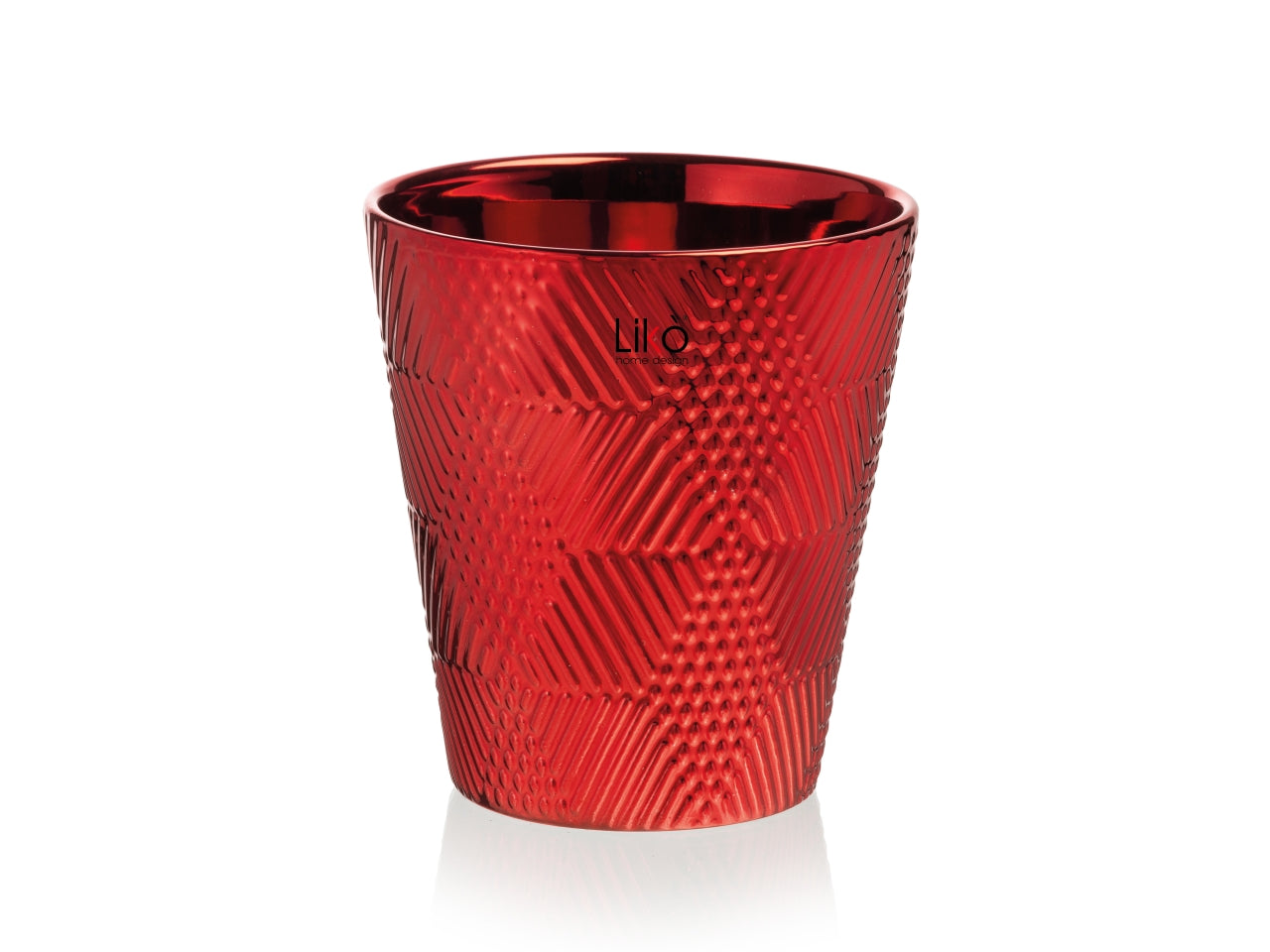 Cachepot delhi 13xh.14cm rosso metal