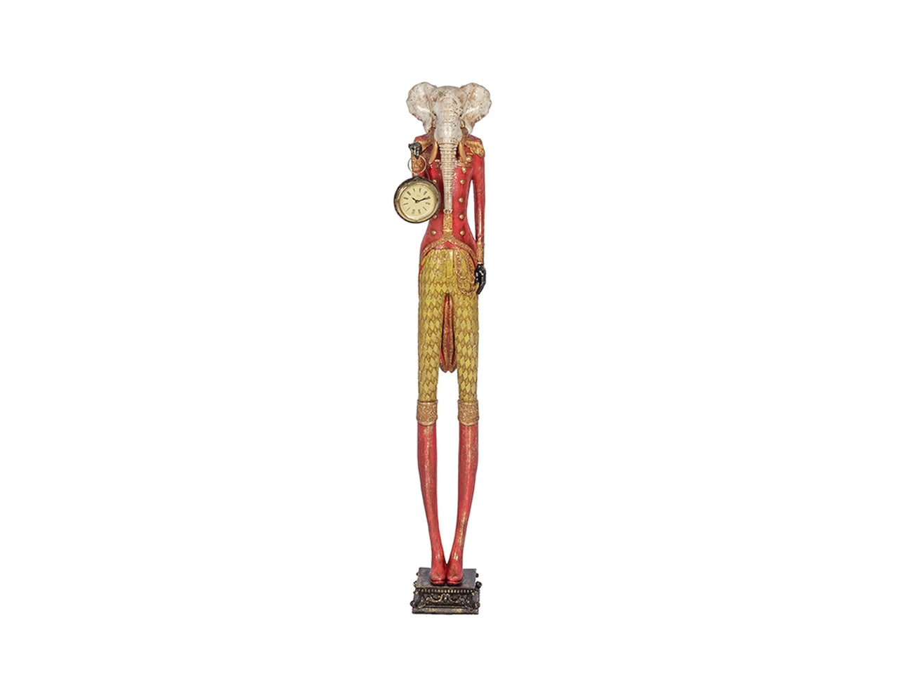 Elefante in resina con orologio 13x13xh.78cm