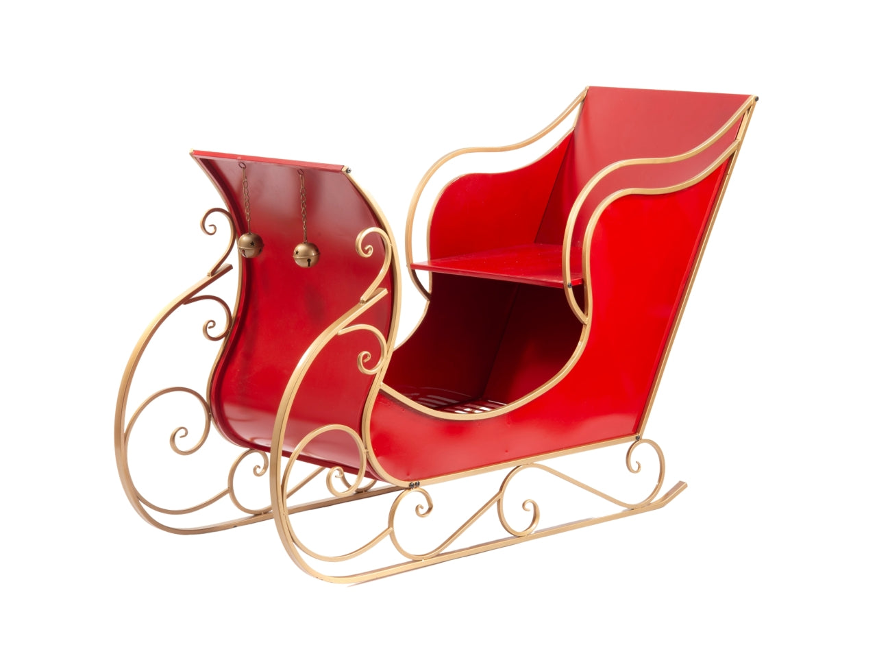 Slitta grande in metallo 145x57xh.94cm rossa