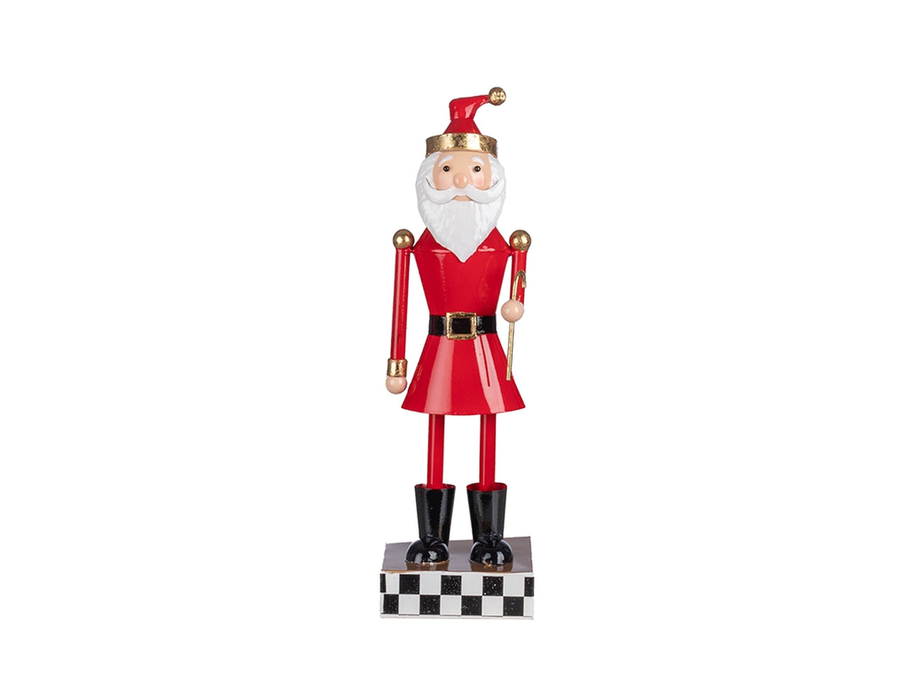 Babbo natale 41cm su piedistallo a scacchi