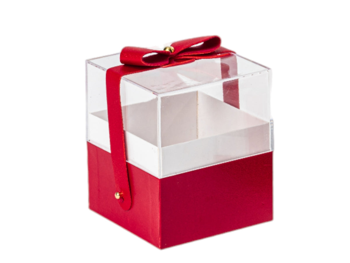 Scatola plexiglass 9,5x9,5xh.11cm rossa