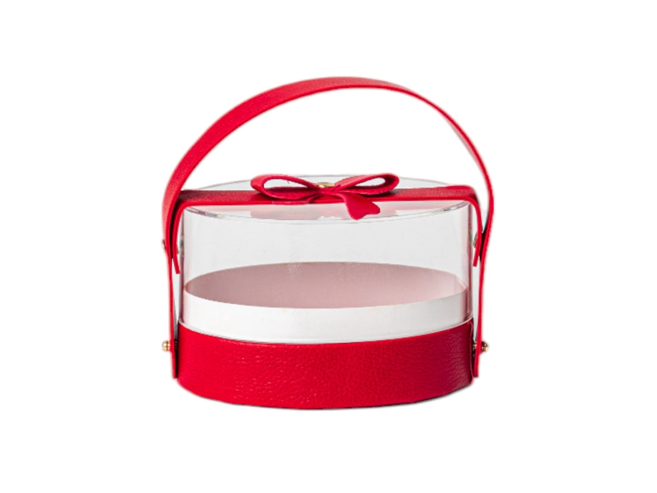 Scatola plexiglass ovale 12x7,5xh.8cm rossa