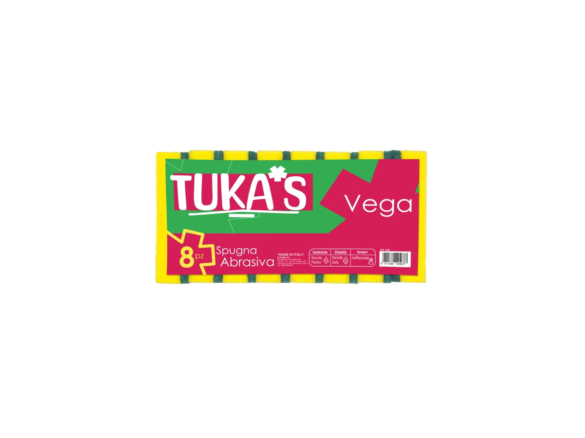 Spugna abrasiva tuka's vega set da 8 spugne