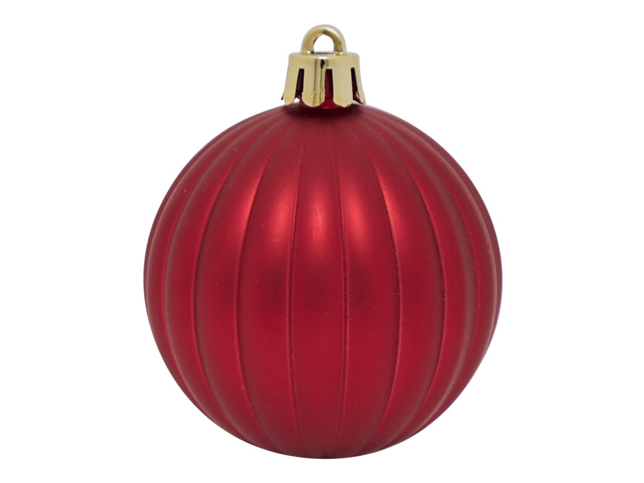 Palla 10cm a spicchi in plastica, confezione da 4 pezzi colore rosso opaco