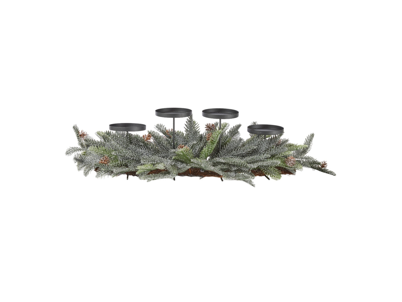 Centrotavola pino sherwood innevato 75x30cm 4posti