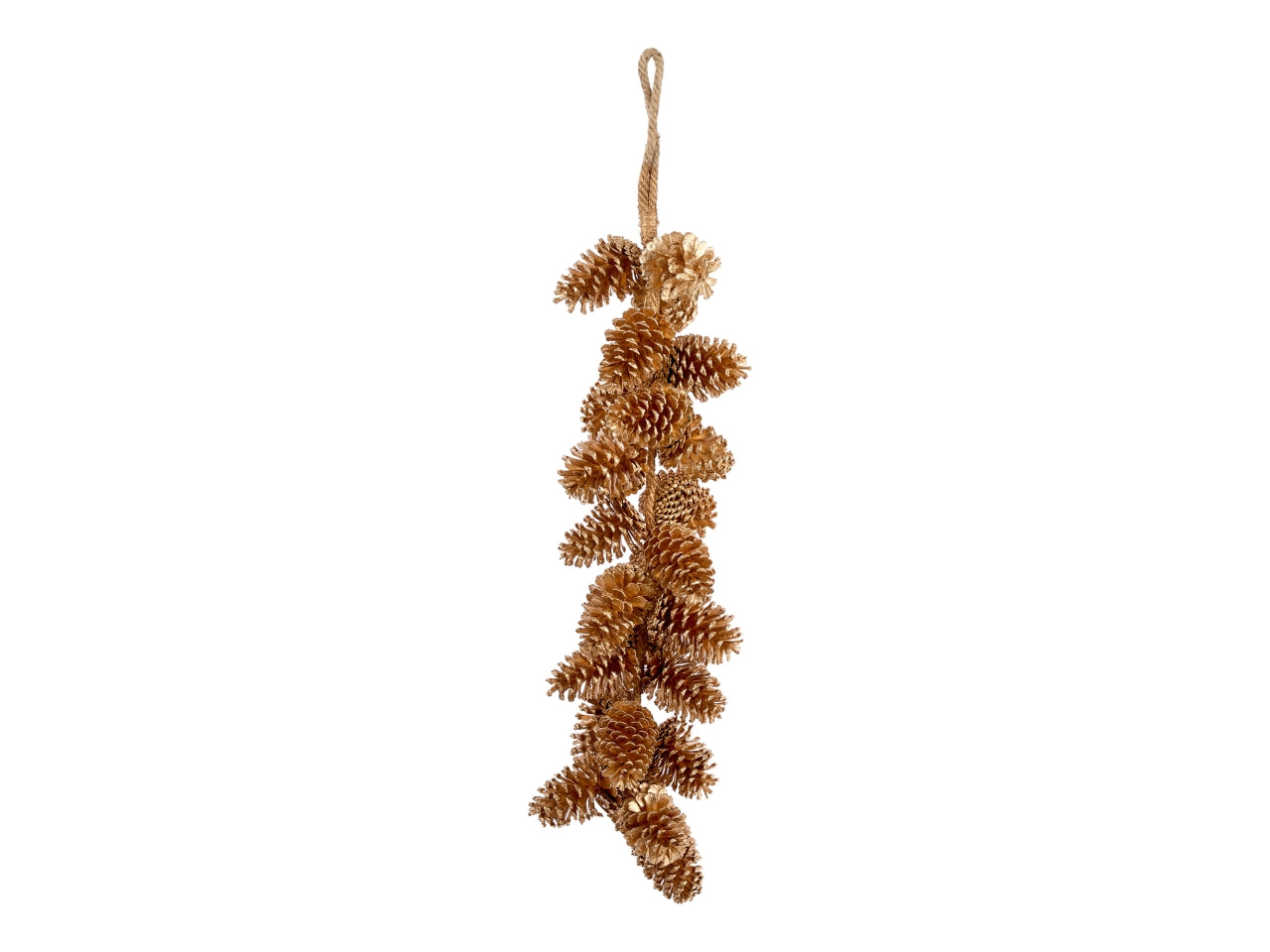Ghirlanda grappolo pigne 83cm oro
