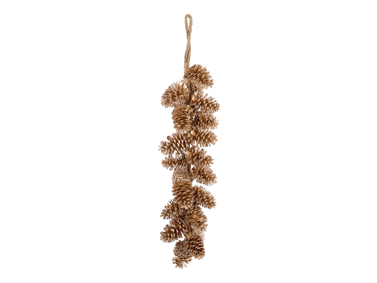Ghirlanda grappolo pigne 83cm champagne