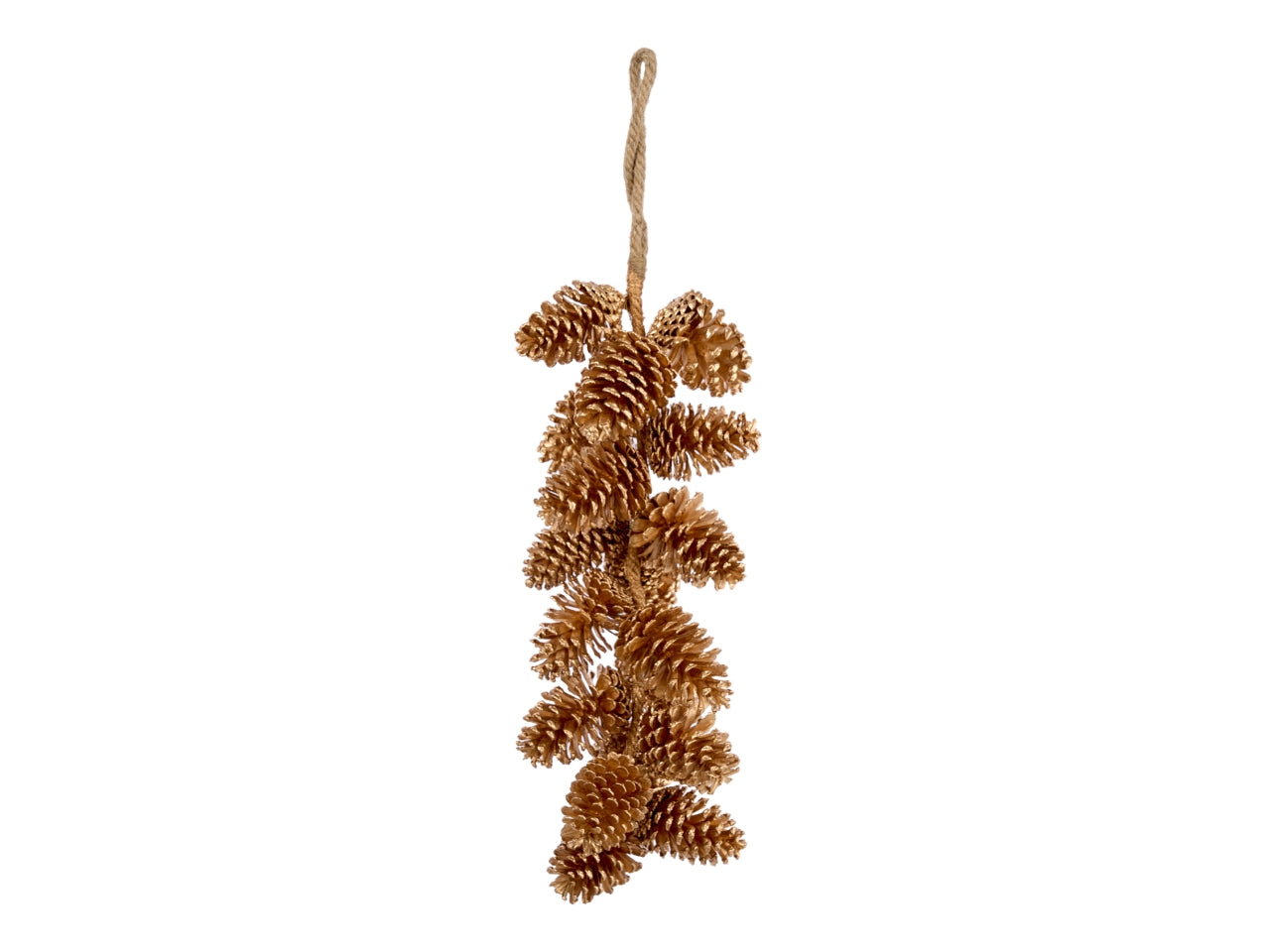 Ghirlanda grappolo pigne 60cm oro