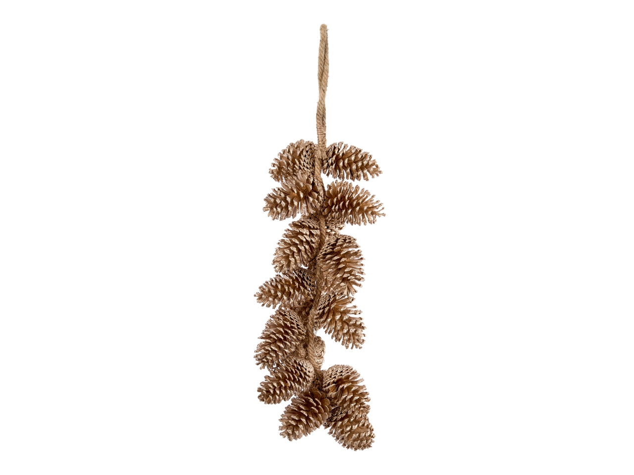 Ghirlanda grappolo pigne 60cm champagne