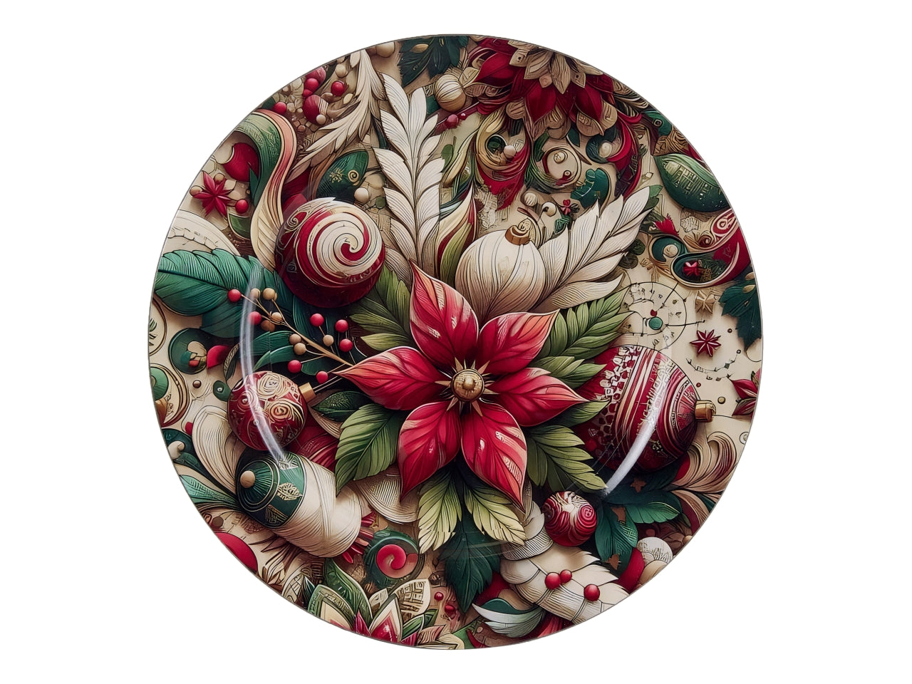 Sottopiatto 40cm in plastica con stella di natale rossa