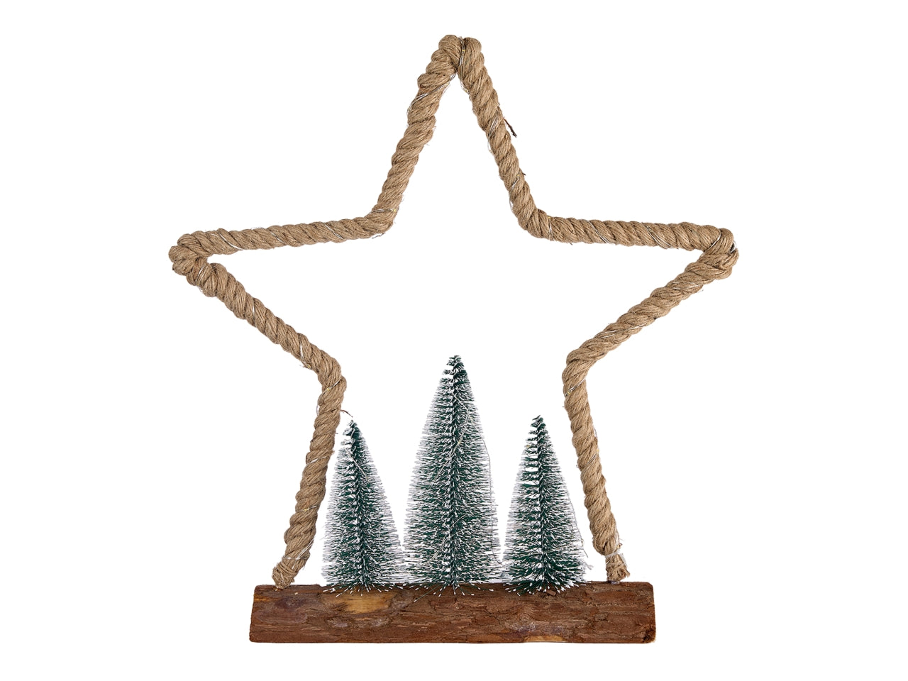 Stella con alberi su base legno 45x8x45cm e 45led
