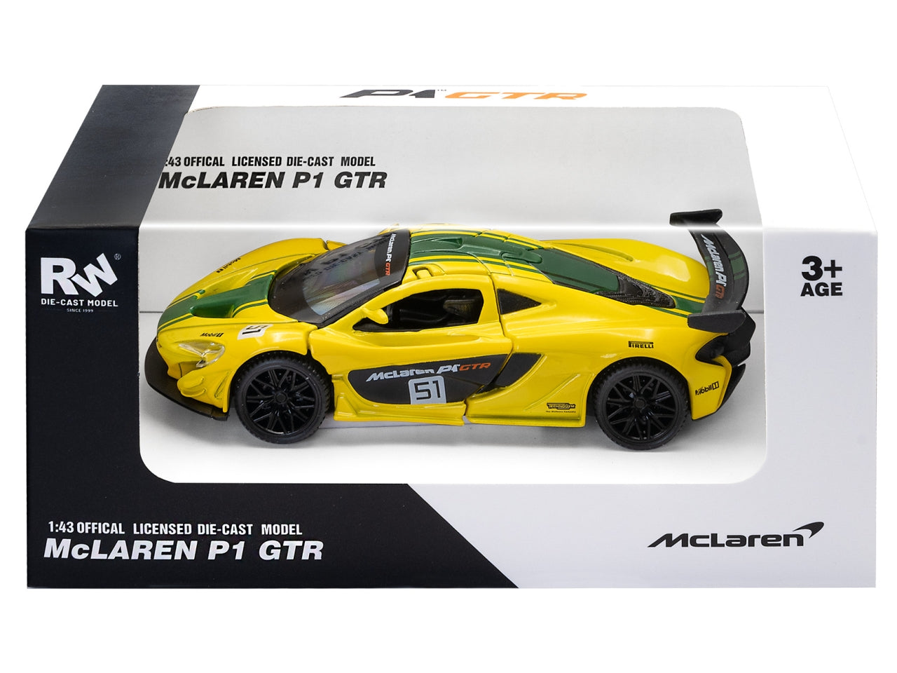 Die cast mclaren p1 gtr yellow 1:43