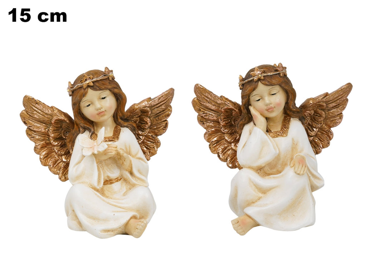 Angelo 15cm con led a batteria in 2 assortimenti.