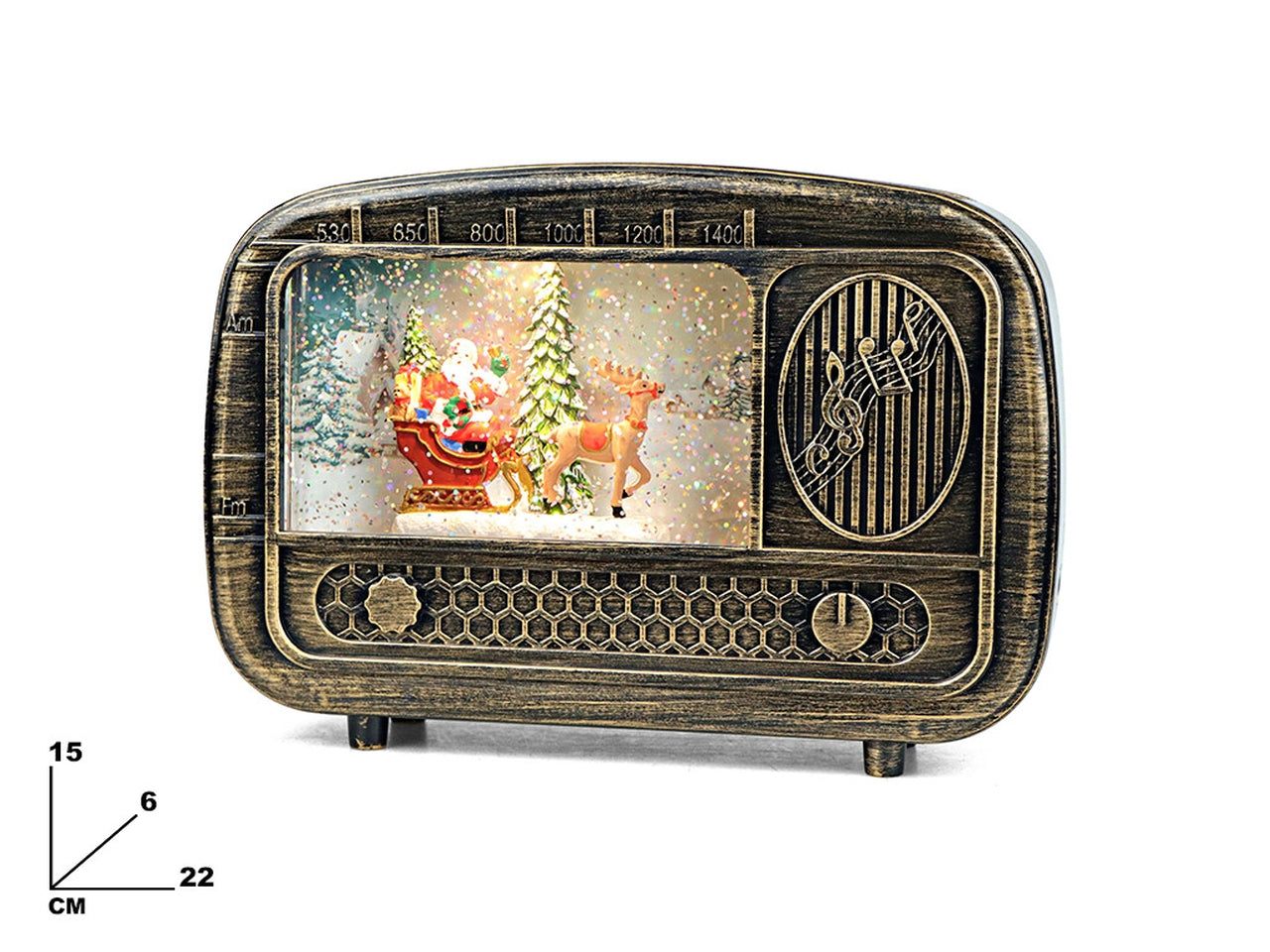 Radio con babbo natale e movimento 22x6xh.15,5 cm