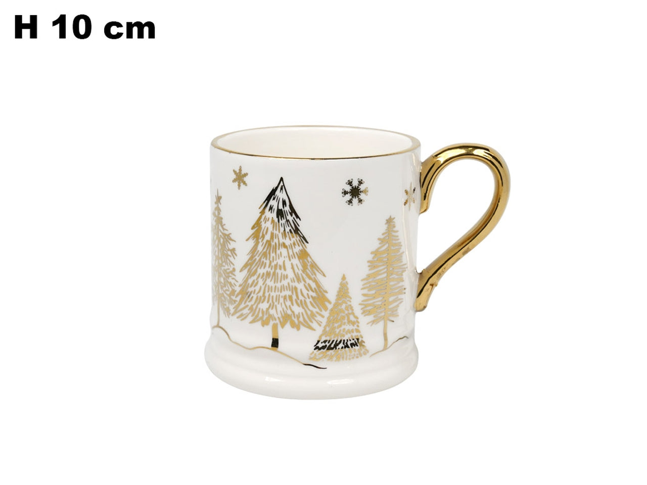 Tazza 10cm bianca con decori oro