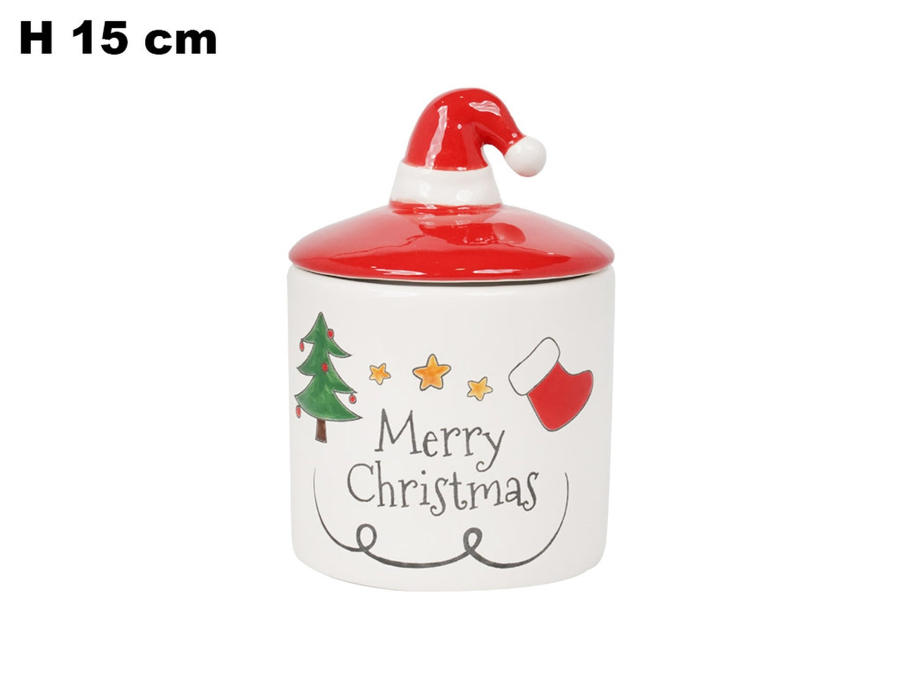 Barattolo natalizio 15cm con coperchio