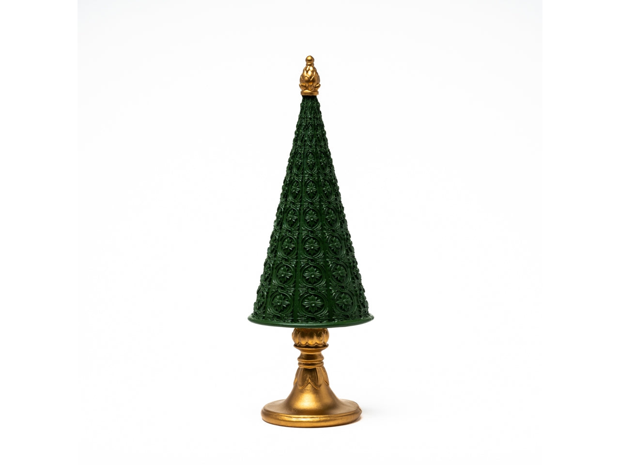 Albero 32cm style verde con base oro