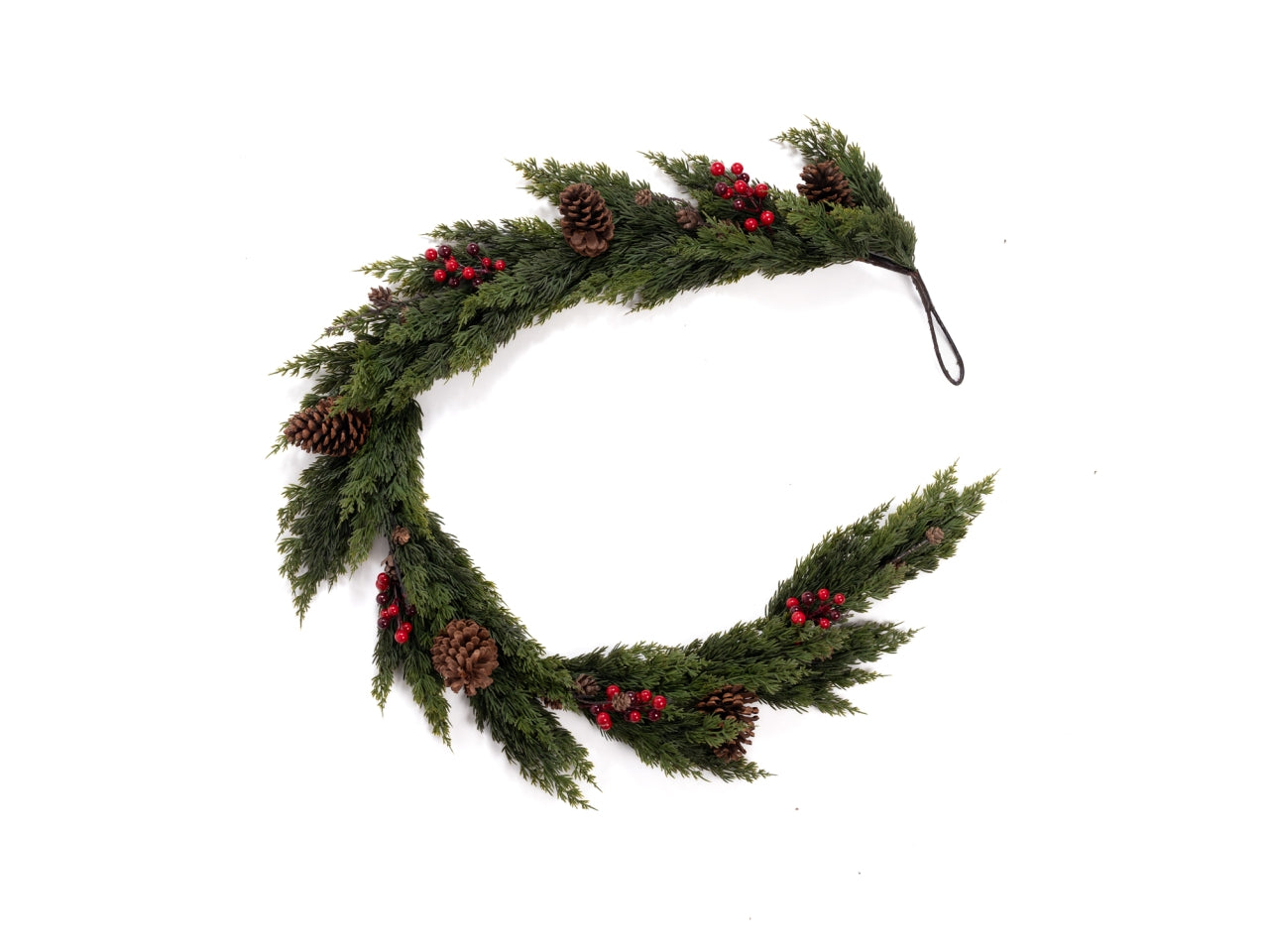 Ghirlanda cipresso 180cm con bacche rosse