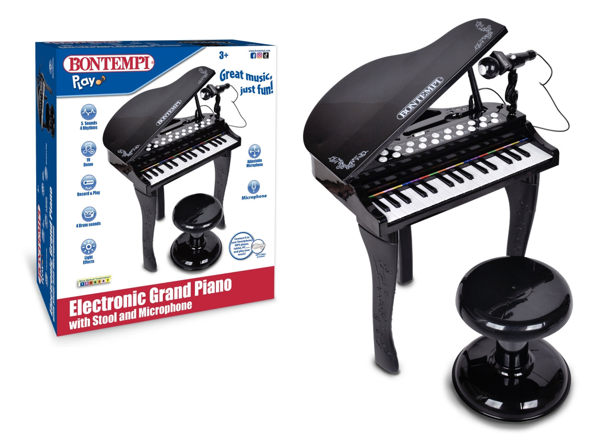 Pianoforte elettronico a 32 tasti con sgabello e microfono