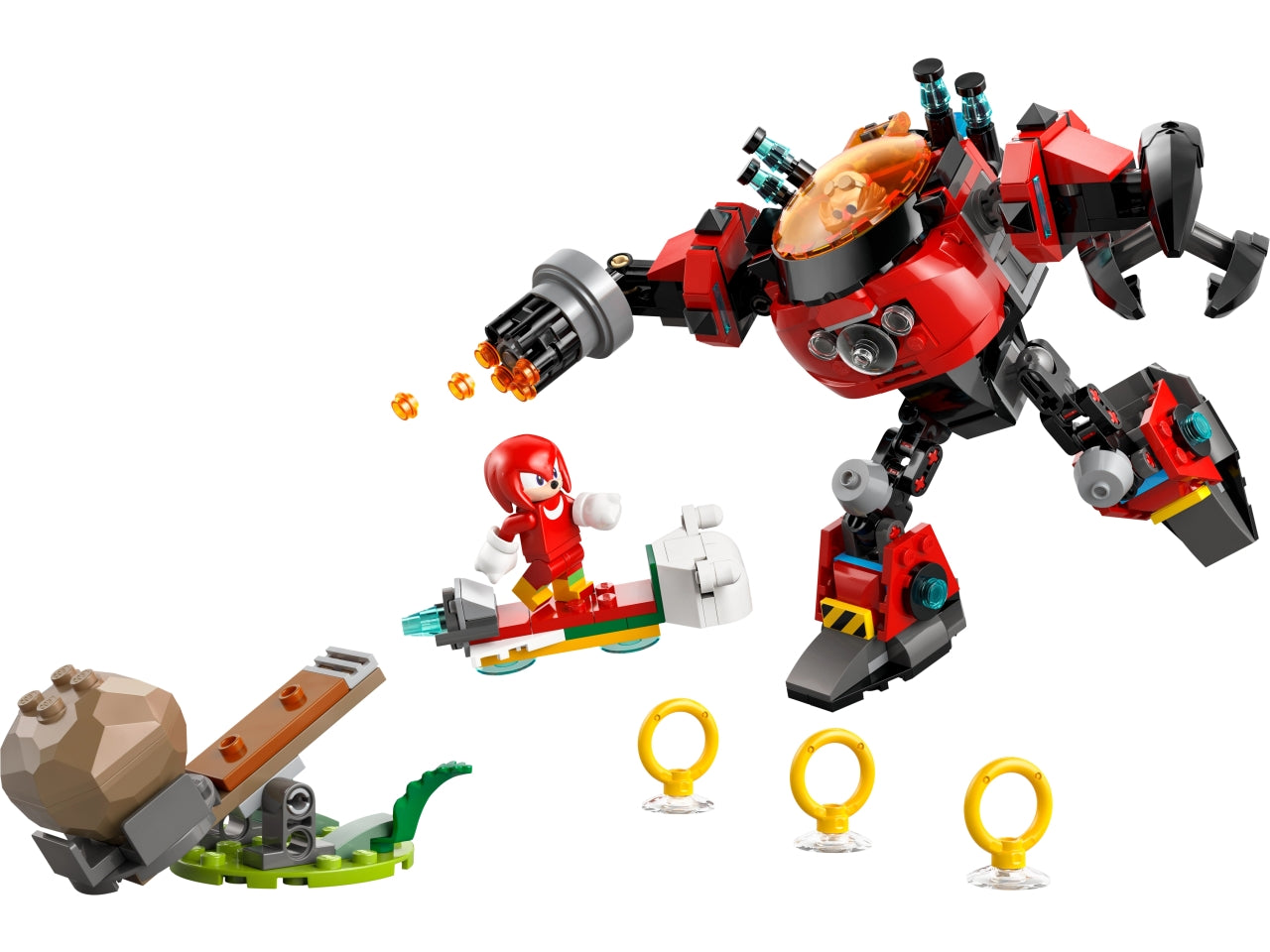 LEGO Knuckles vs. il Mech Egg Crusher del Dr. Eggman