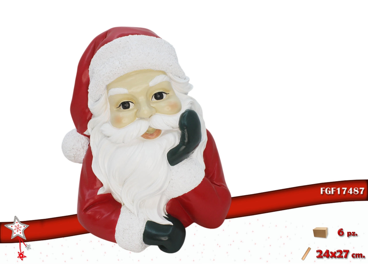 Babbo natale in poliresina 24x27cm