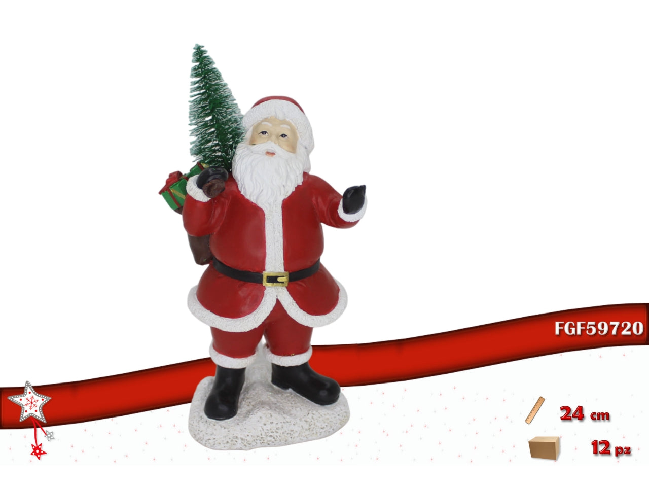 Babbo natale 24cm in poliresina