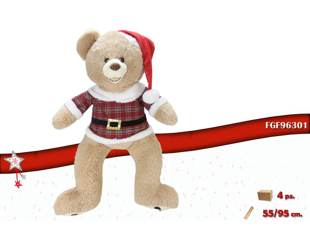 Orso peluche 95cm con vestito