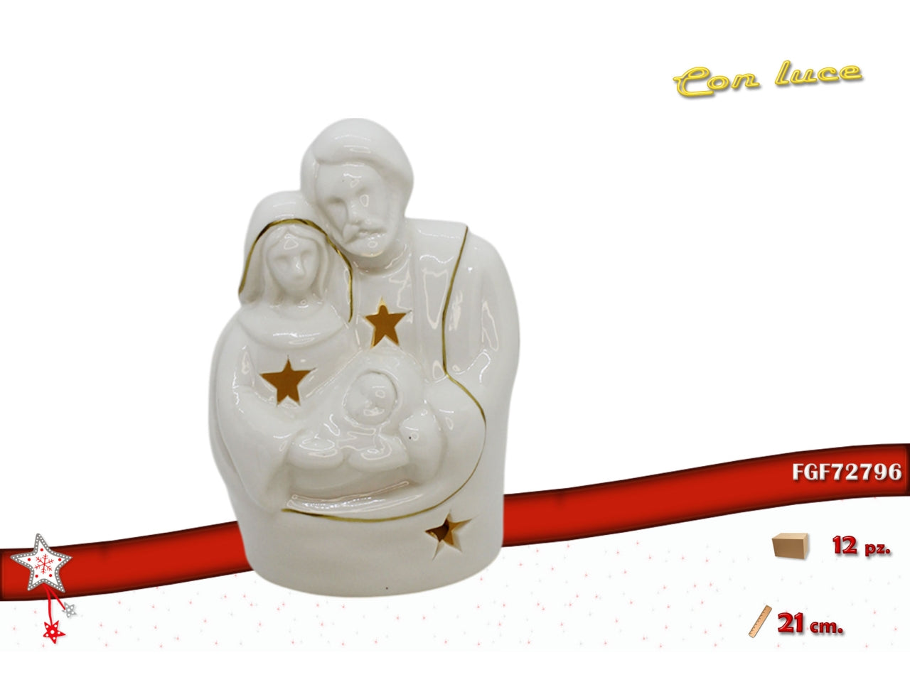 Nativita' 21cm in ceramica con led