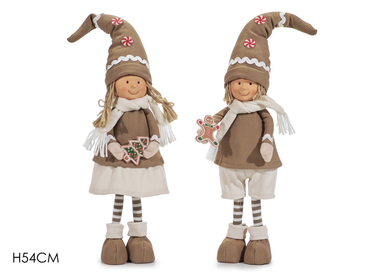 Bimbo omino pan di zenzero in piedi 54cm assortiti