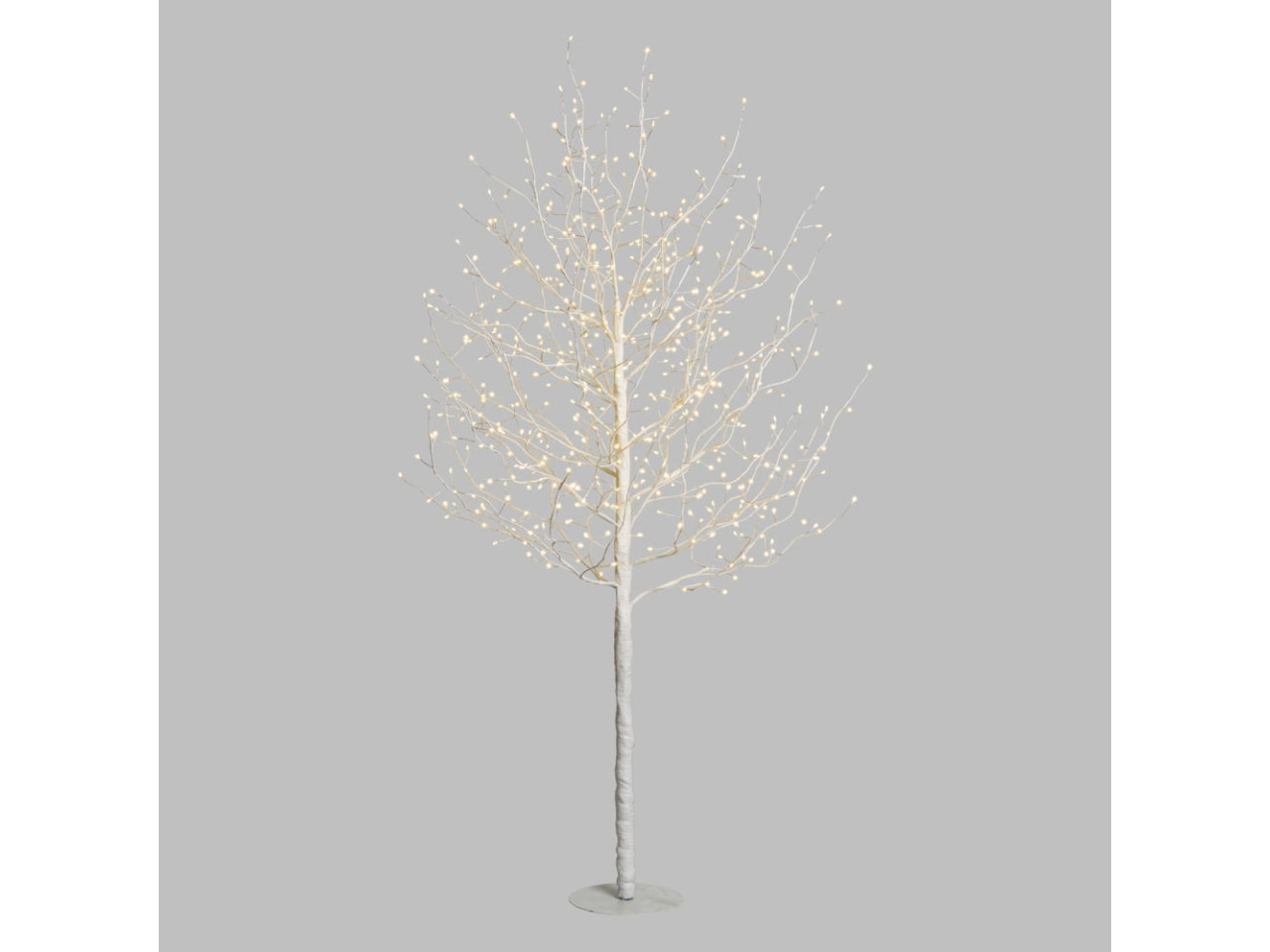 Albero leccio ramo bianco 150cm diametro 90cm con 640microled bianco caldo e gioco automatico flashled diamond per uso interno/esterno IP44