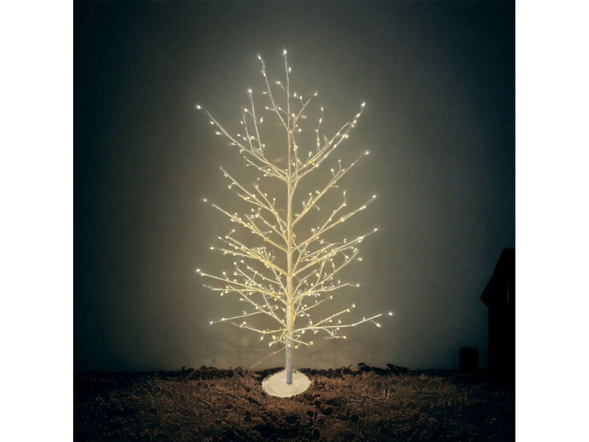 Albero tiglio 90cm ramo bianco diametro 50cm con 240microled bianco caldo e giochi di luce automatico flashled diamond per uso interno/esterno IP44