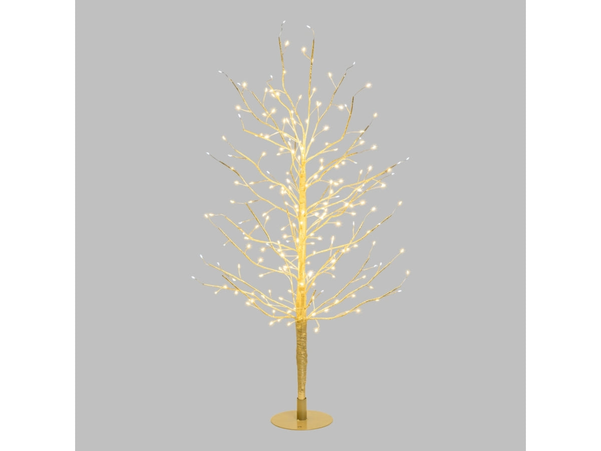 Albero tiglio 90cm ramo champagne diametro 50cm con 240microled bianco caldo e giochi di luce automatico flashled diamond per uso interno/esterno IP44