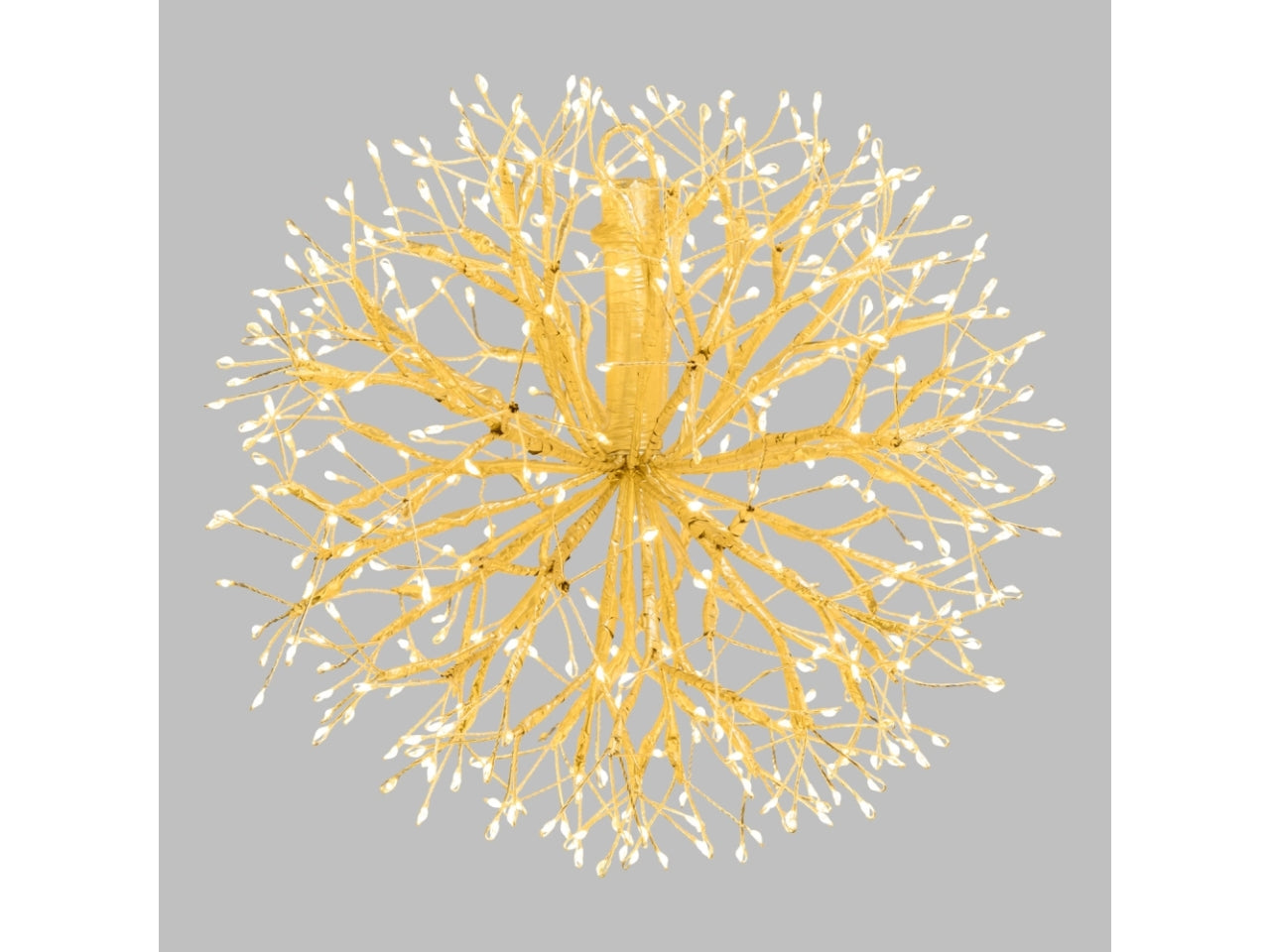 Sfera riccio 30cm ramo champagne a ciuffi 384microled bianco caldo e gioco di luce flashled diamond per interno/esterno IP44