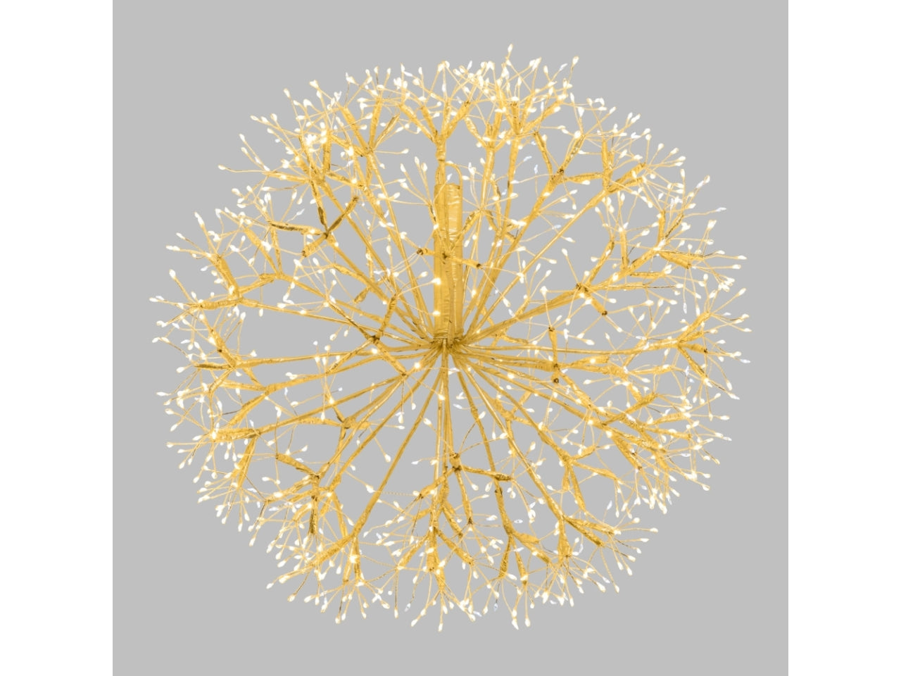 Sfera riccio 50cm ramo champagne a ciuffi 912 microled bianco caldo e gioco di luce flashled diamond per interno/esterno IP44