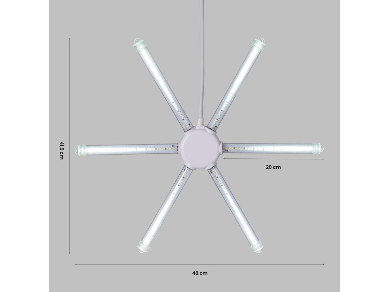 Meteora diametro 47cm con 324 led bianco freddo con giochi di luce effetto movimento, per uso interno/esterno
