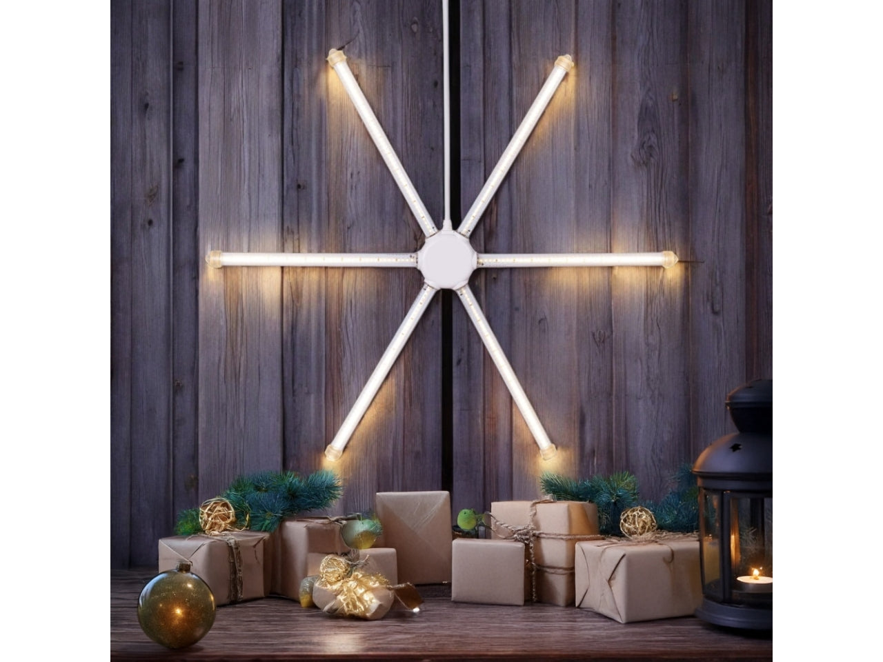 Meteora diametro 67cm con 324 led bianco caldo con giochi di luce effetto movimento, per uso interno/esterno