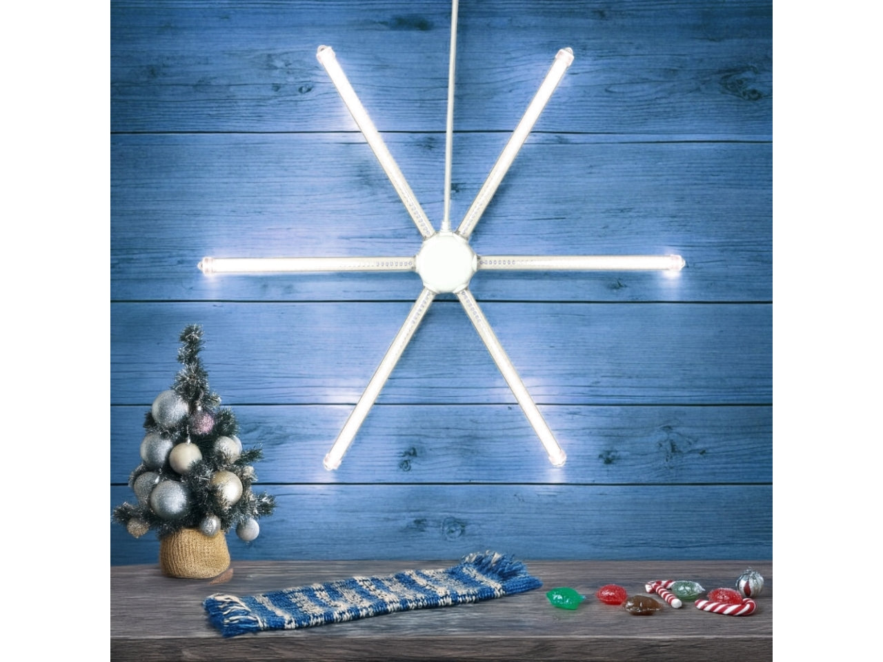 Meteora diametro 67cm con 324 led bianco freddo con giochi di luce effetto movimento, per uso interno/esterno