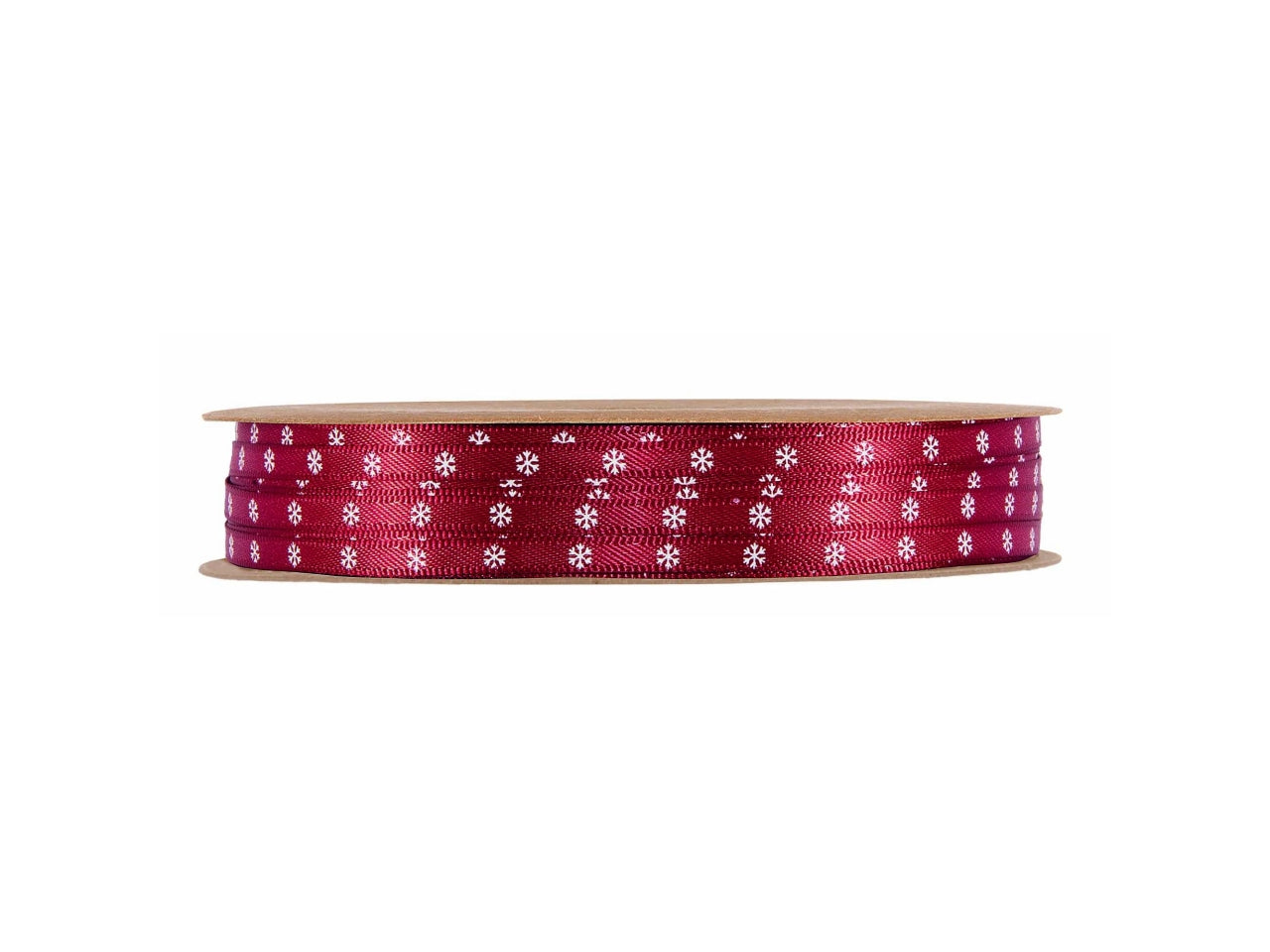Nastro fiocchi di neve 0,4cmx25mt rosso