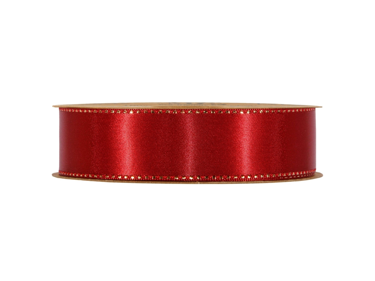 Nastro satinnÃ¨e 2,5cmx20mt con bordo in lurex rosso dalia