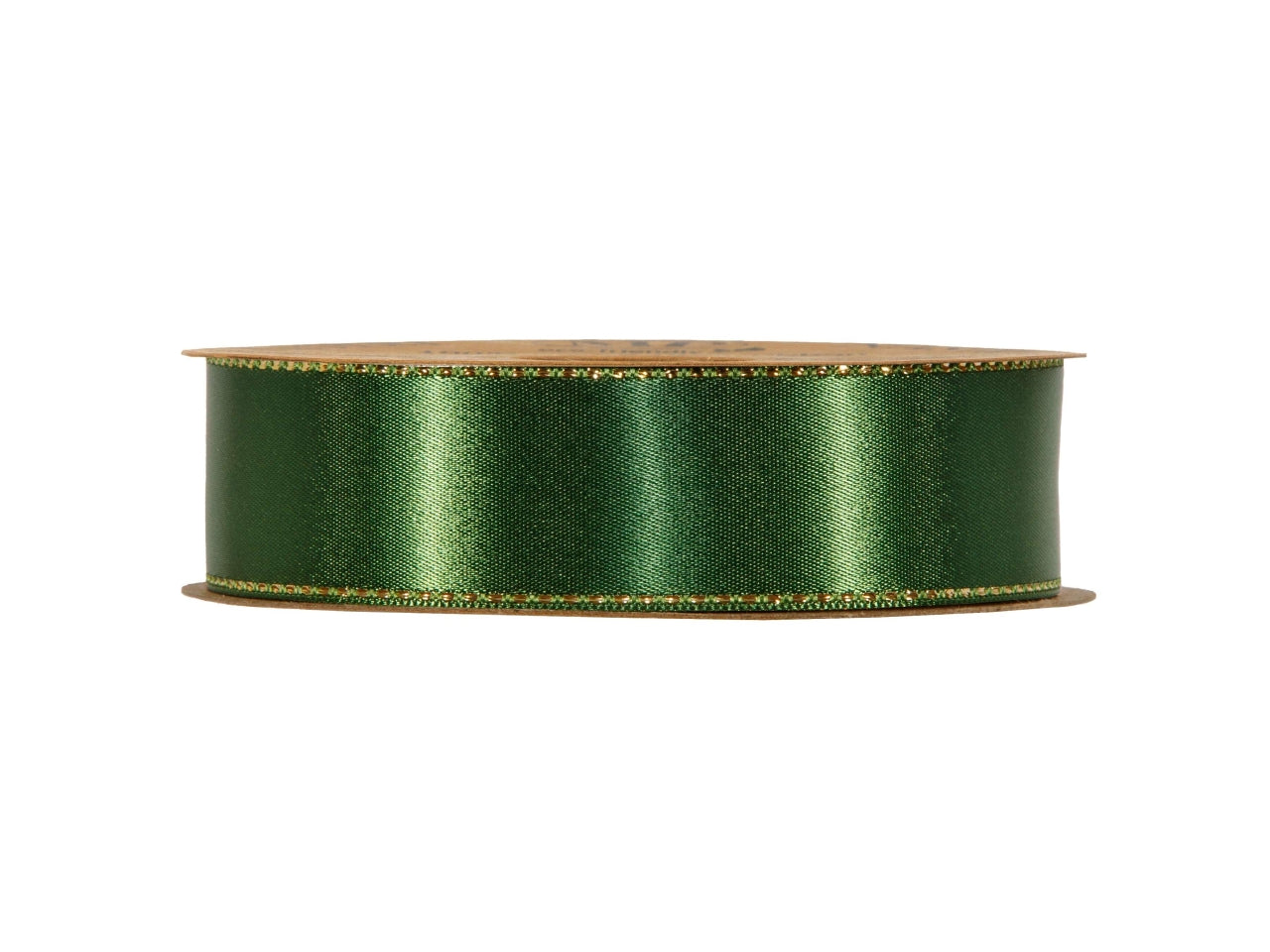 Nastro satinnÃ¨e 2,5cmx20mt con bordo in lurex verde