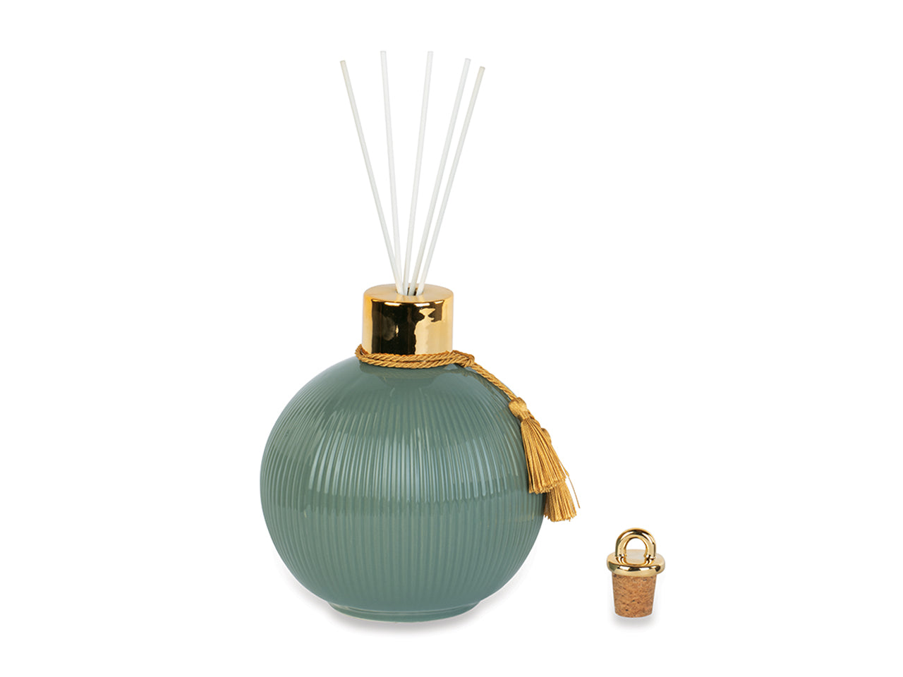 Diffusore palla plisse con bacchette 500ml verde