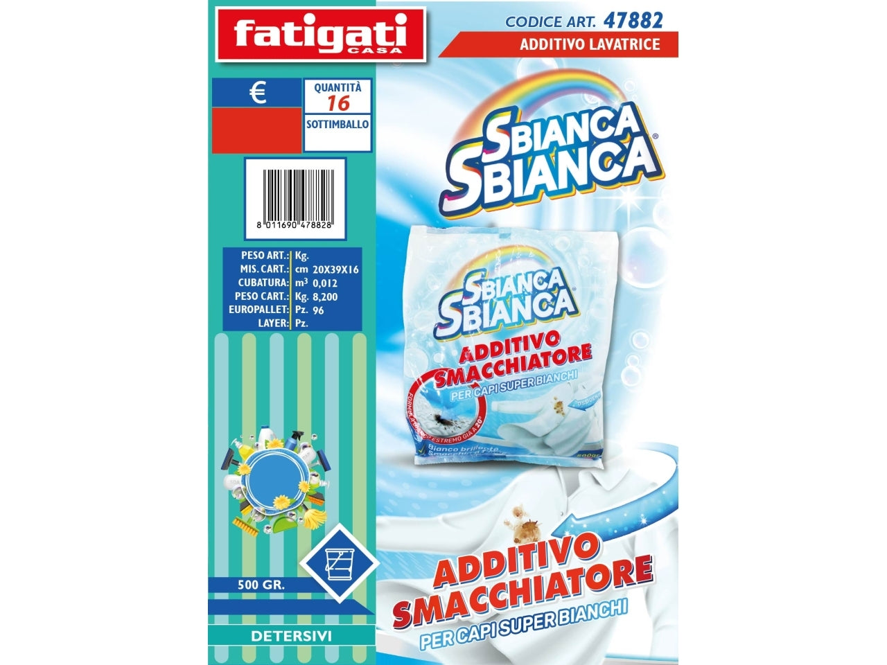 Additivo lavatrice sbianca sbianca