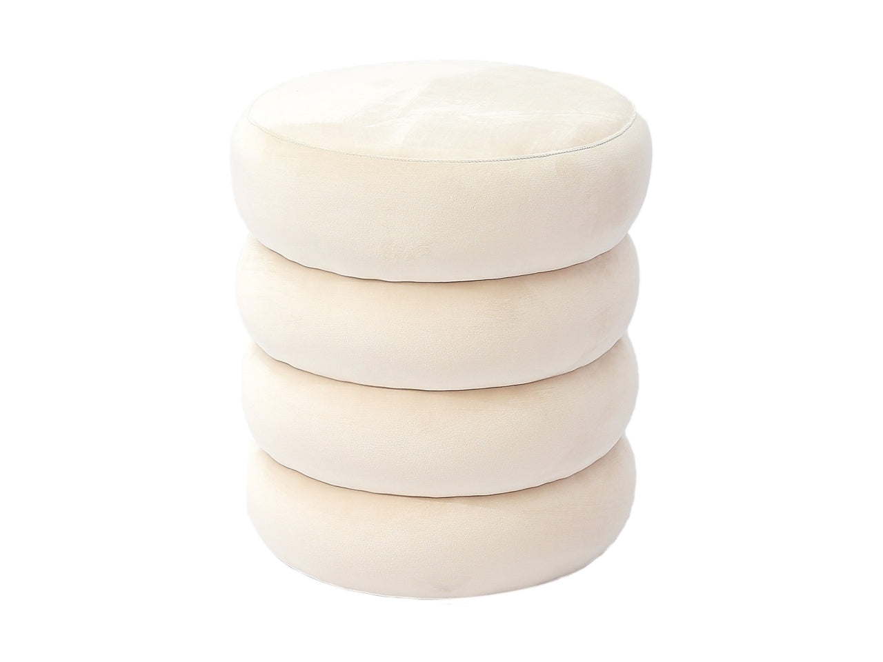 Pouf velluto cheroy beige 42xh47cm 74356
