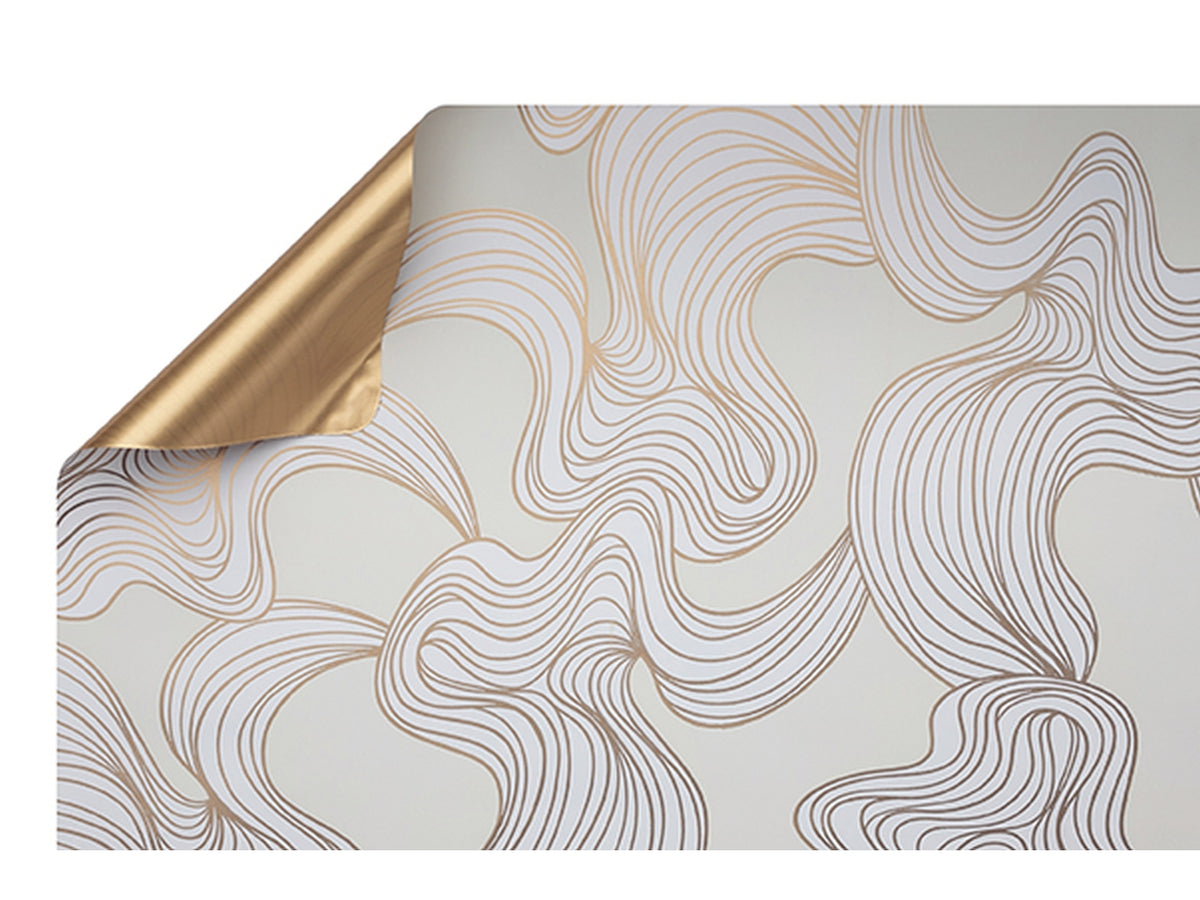 Bobina luxury 40my 1x25mt double face  bianco/oro