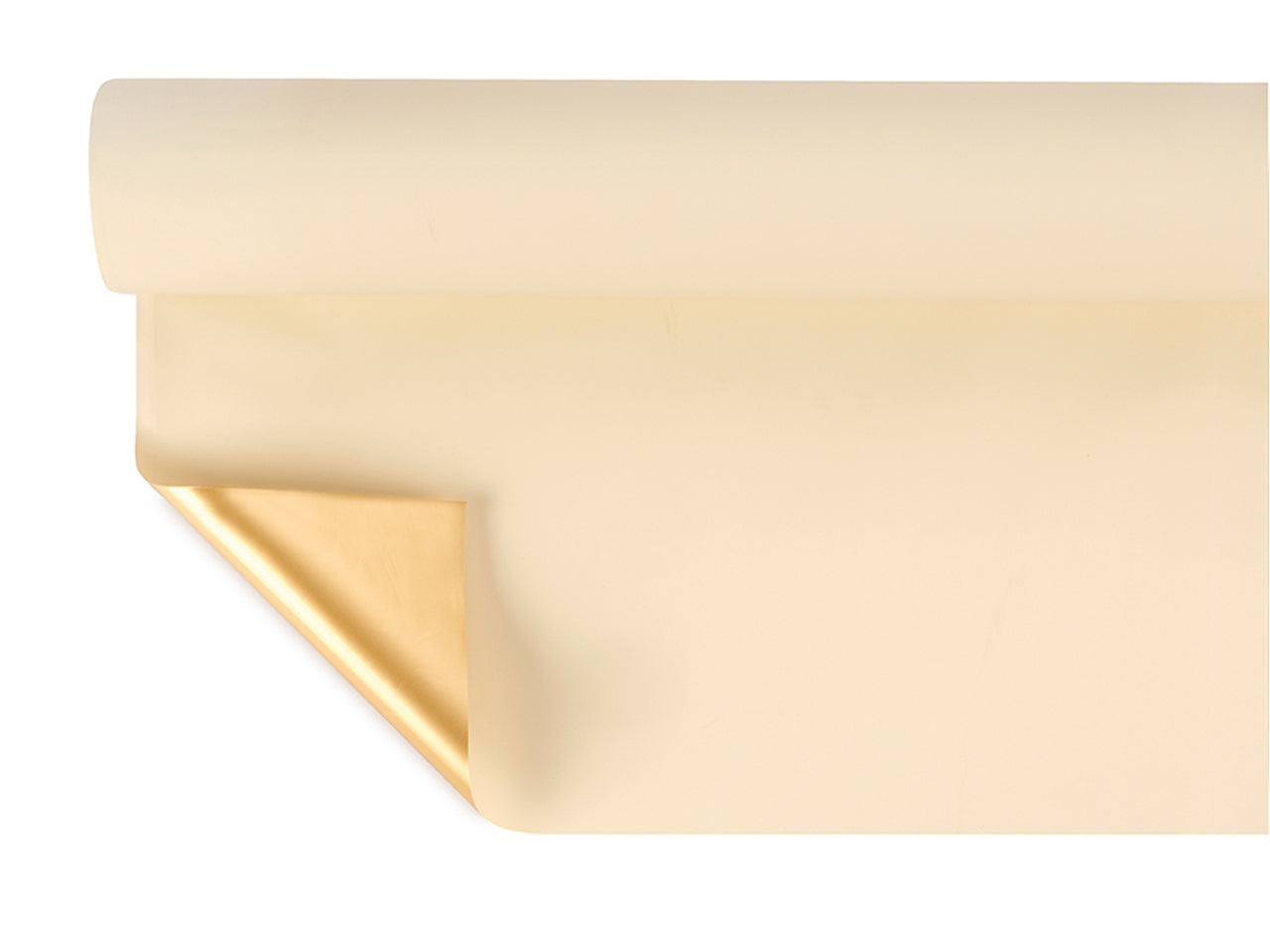 Bobina gold line tinta unita double face 40my 1x25mt avorio/oro