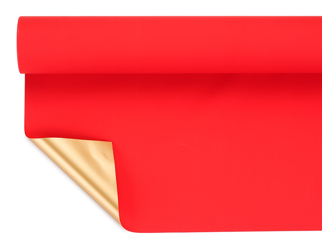 Bobina gold line tinta unita double face 40my 1x25mt rosso/oro