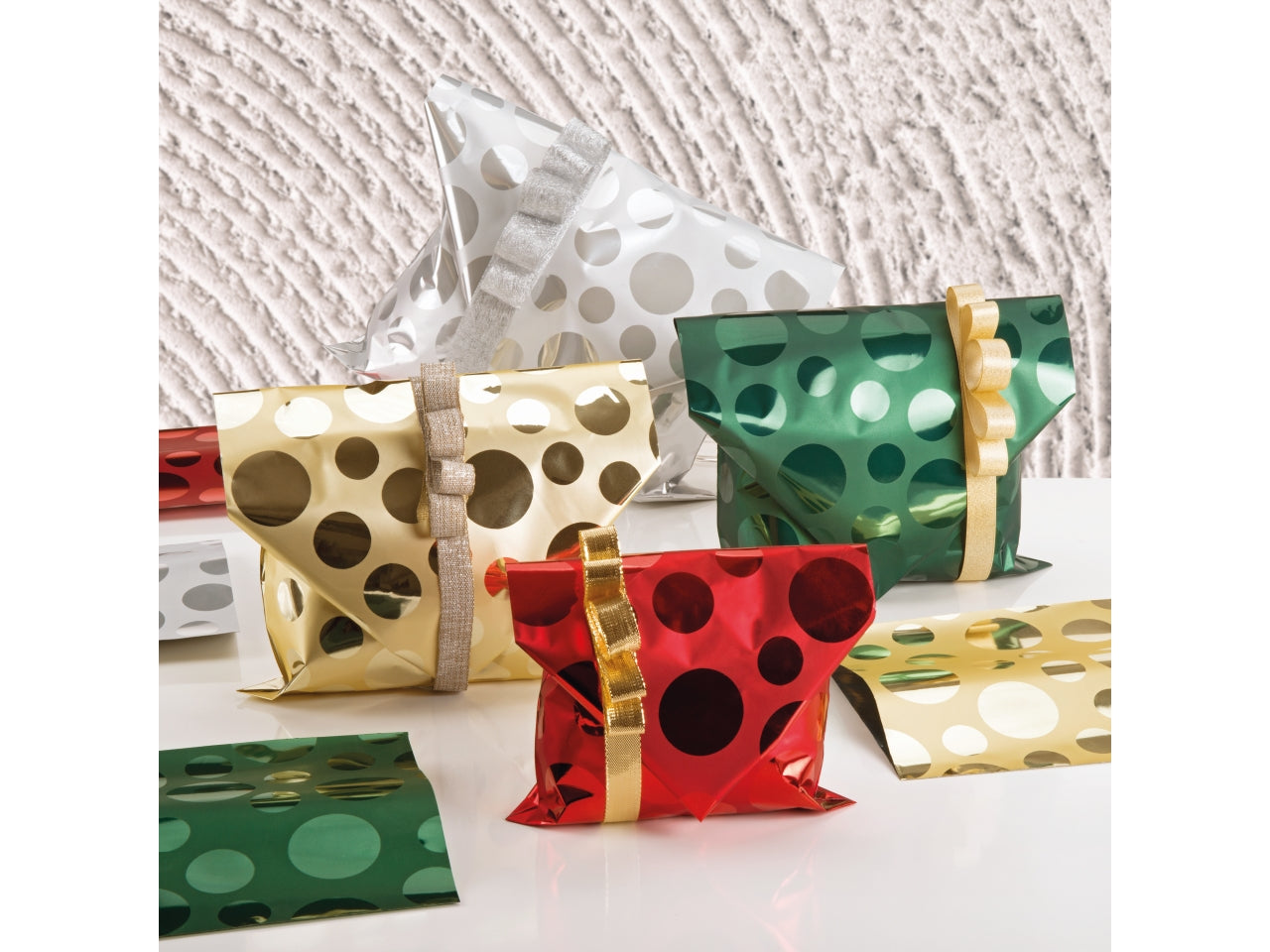 Buste metallizzate millebolle 15x25cm in confezione da 50 pezzi rosse