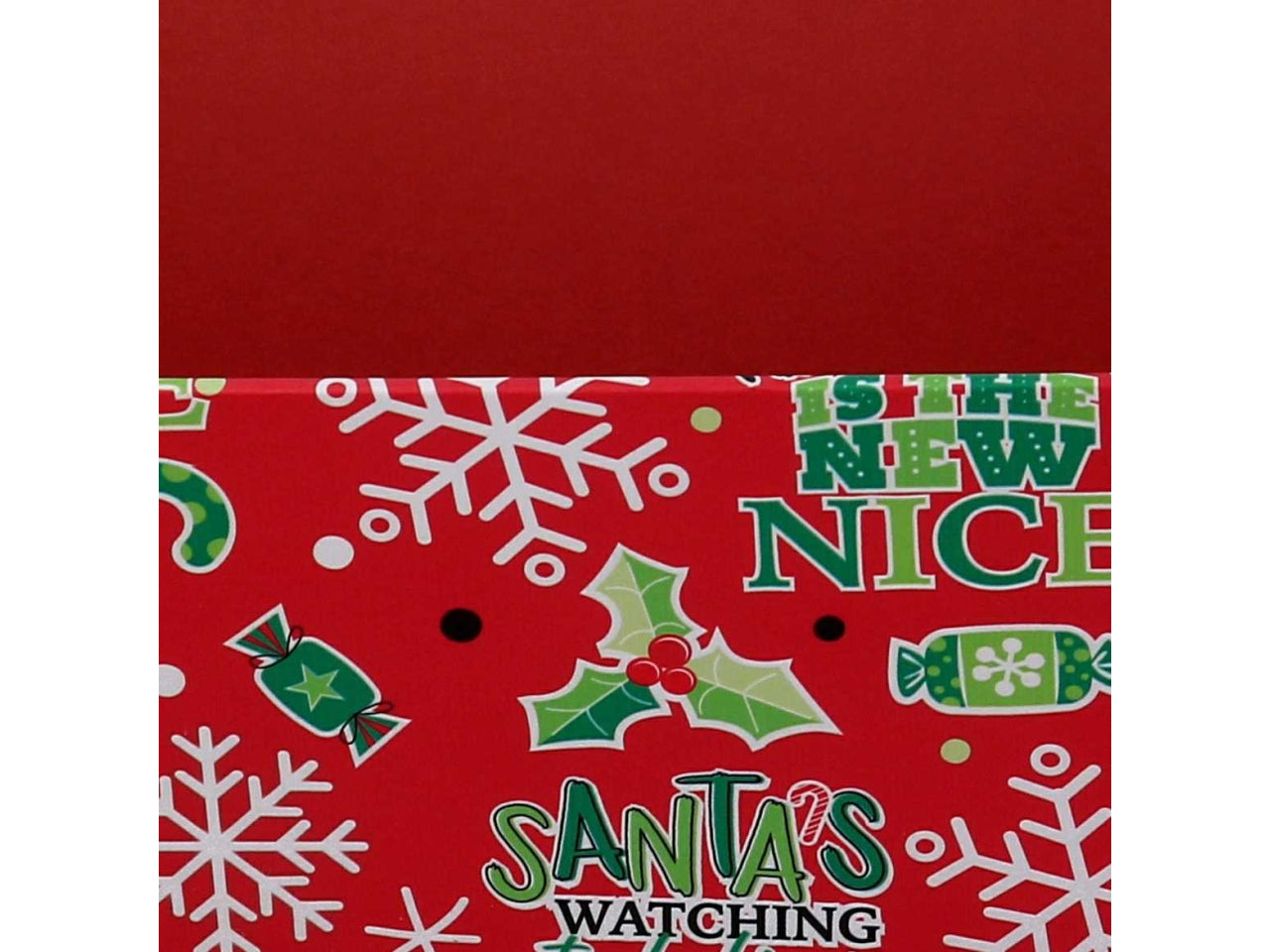 Cesta in cartone rettangolare con fiocchi di neve 38x27xh7cm rosso