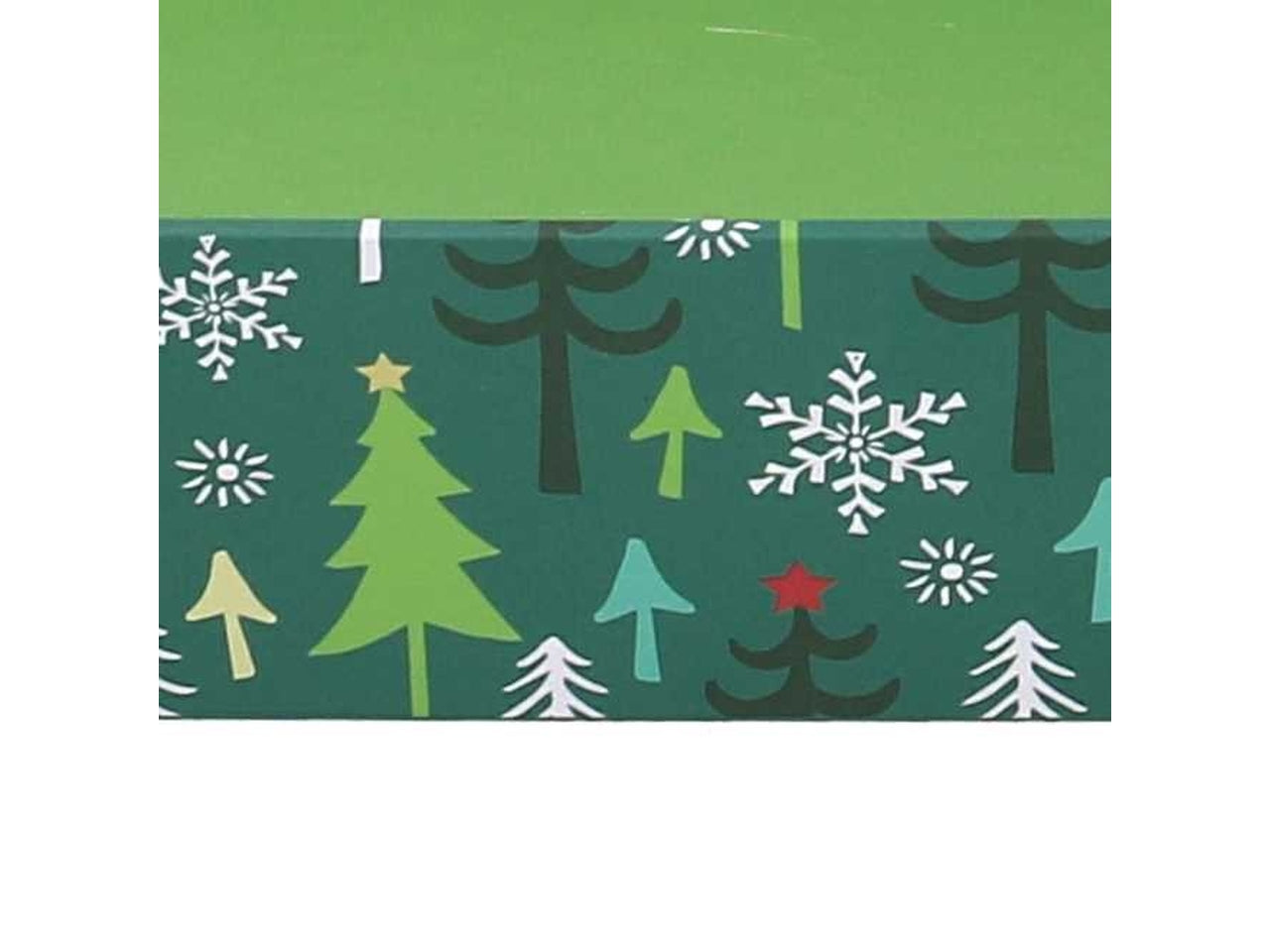 Cesta in cartone rettangolare con alberi 35x26xh7cm verde