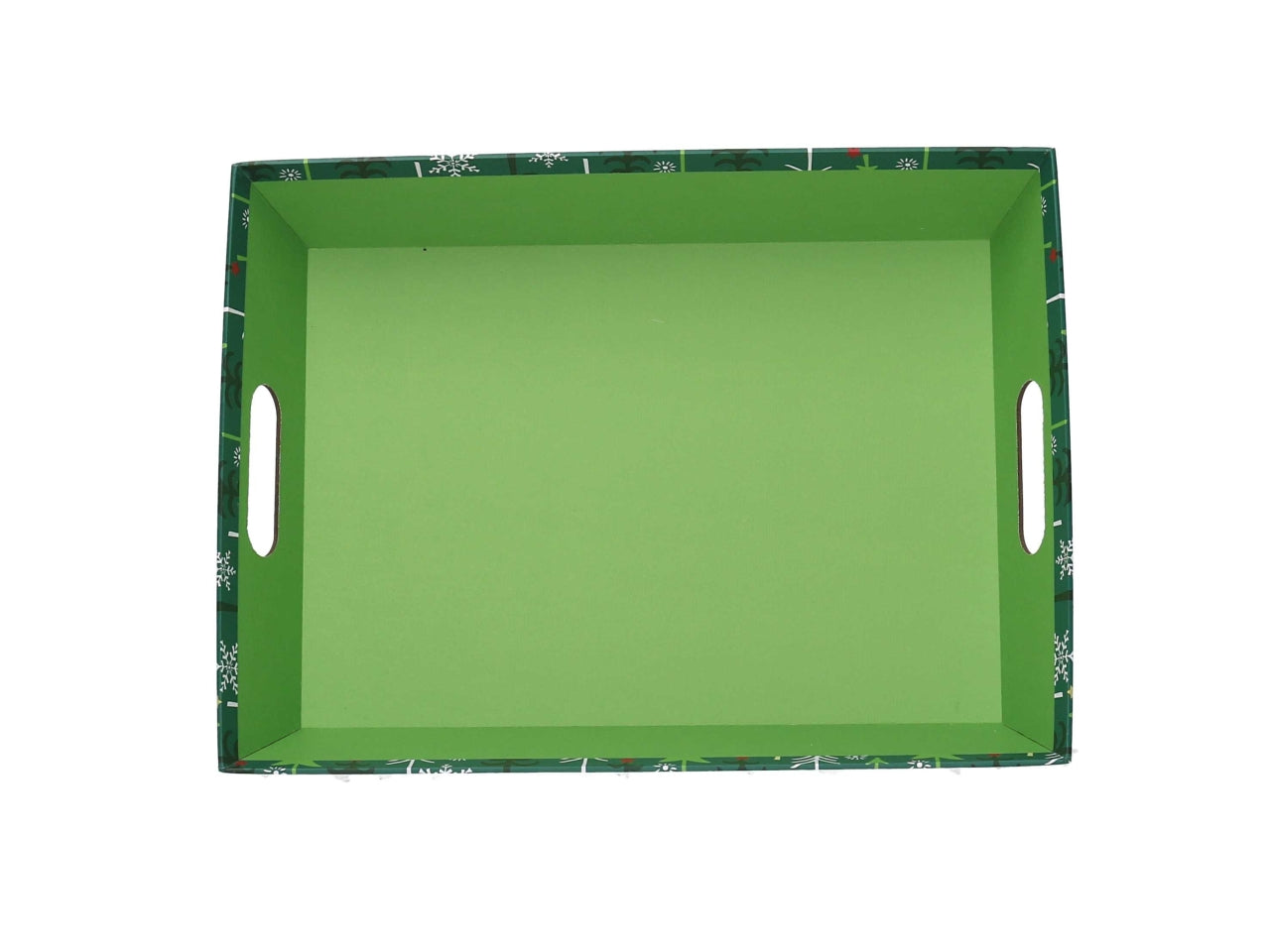 Cesta in cartone rettangolare con alberi 40x30xh12cm verde 9385070000